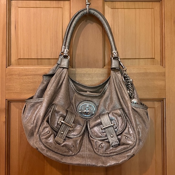 Kathy Van Zeeland Metallic Shoulder Bag - Picture 1 of 7